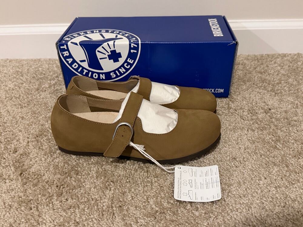 Birkenstock Santa Clarita Nubuck Leather Mary Jane Flats Size 7 New